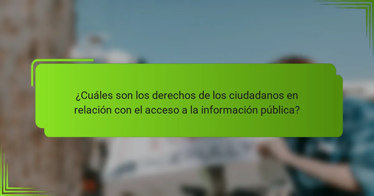 ¿Cuáles son los derechos de los ciudadanos en relación con el acceso a la información pública?