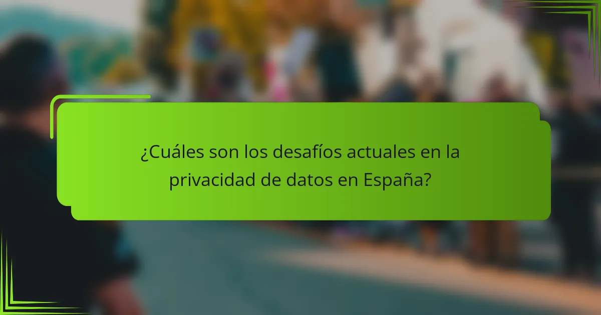 ¿Cuáles son los desafíos actuales en la privacidad de datos en España?