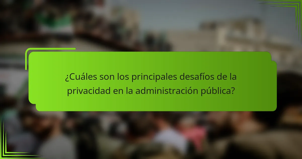 ¿Cuáles son los principales desafíos de la privacidad en la administración pública?