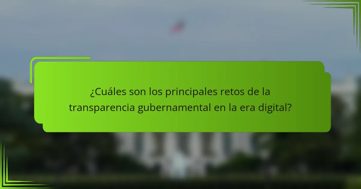 ¿Cuáles son los principales retos de la transparencia gubernamental en la era digital?
