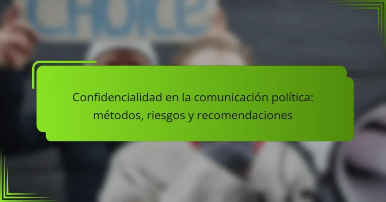 Confidencialidad en la comunicación política: métodos, riesgos y recomendaciones