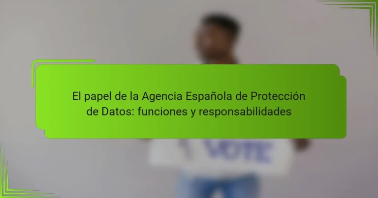 El papel de la Agencia Española de Protección de Datos: funciones y responsabilidades