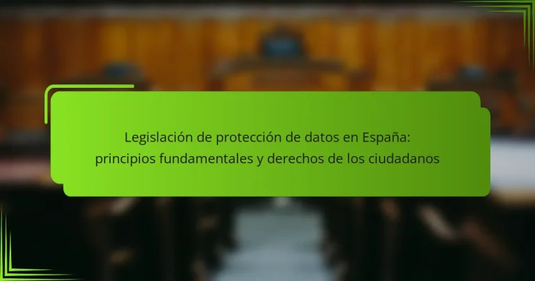 Legislación de protección de datos en España: principios fundamentales y derechos de los ciudadanos