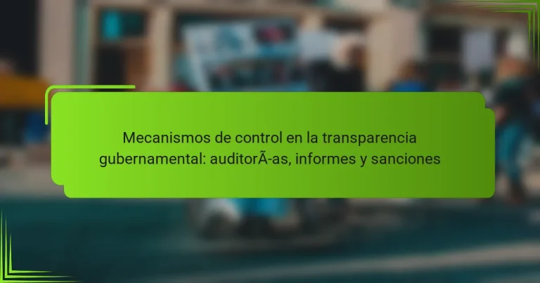 Mecanismos de control en la transparencia gubernamental: auditorías, informes y sanciones
