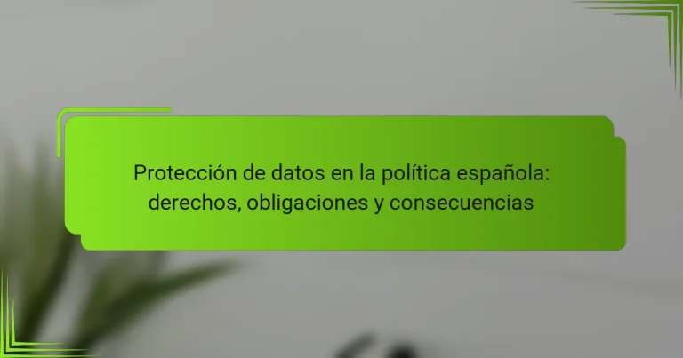 Protección de datos en la política española: derechos, obligaciones y consecuencias