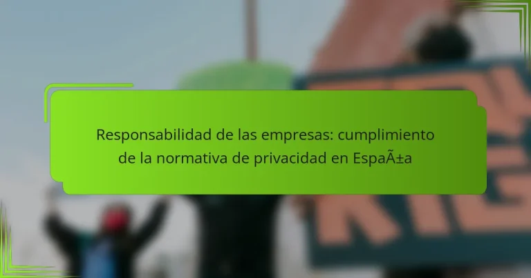 Responsabilidad de las empresas: cumplimiento de la normativa de privacidad en España