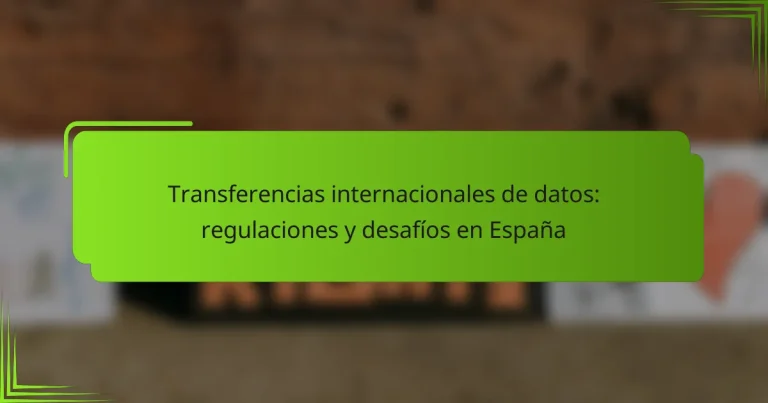 Transferencias internacionales de datos: regulaciones y desafíos en España