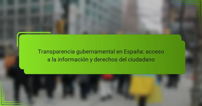 Transparencia gubernamental en España: acceso a la información y derechos del ciudadano