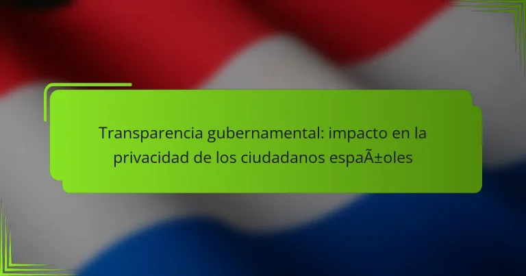 Transparencia gubernamental: impacto en la privacidad de los ciudadanos españoles