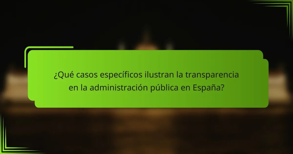 ¿Qué casos específicos ilustran la transparencia en la administración pública en España?
