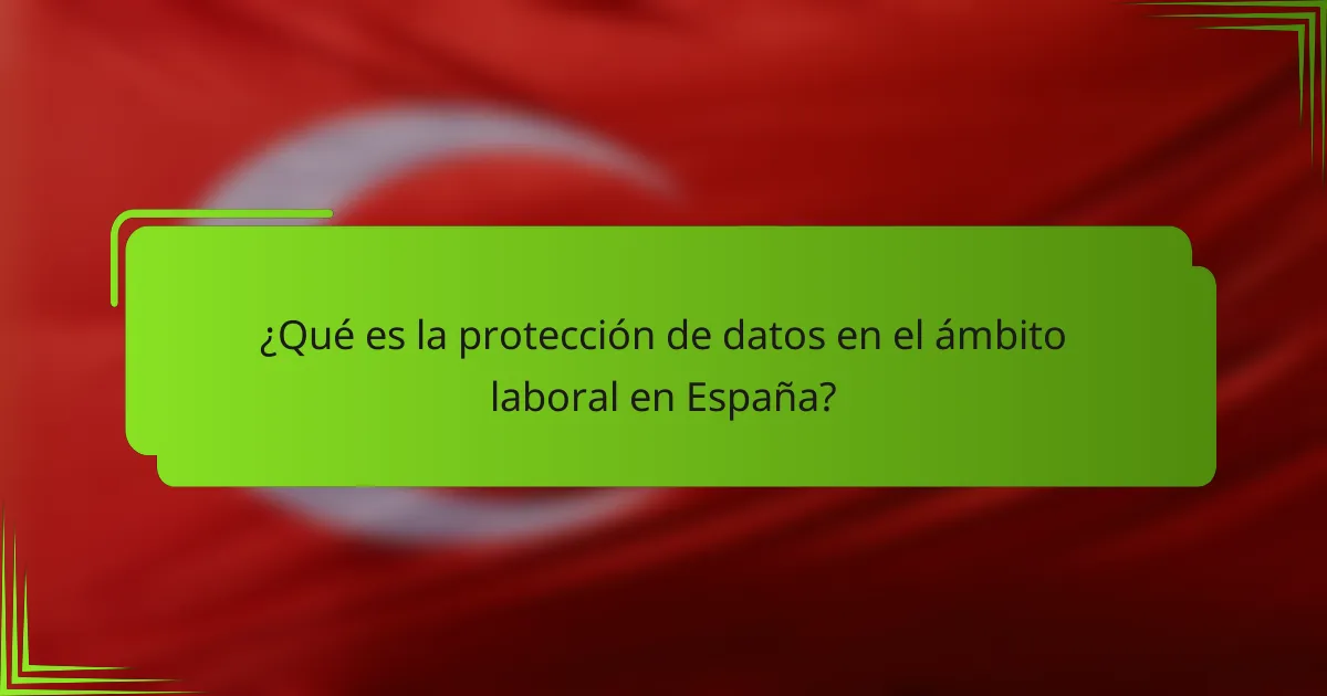 ¿Qué es la protección de datos en el ámbito laboral en España?