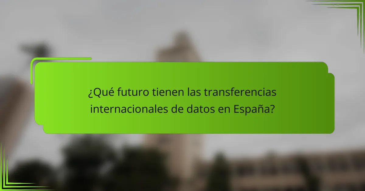 ¿Qué futuro tienen las transferencias internacionales de datos en España?