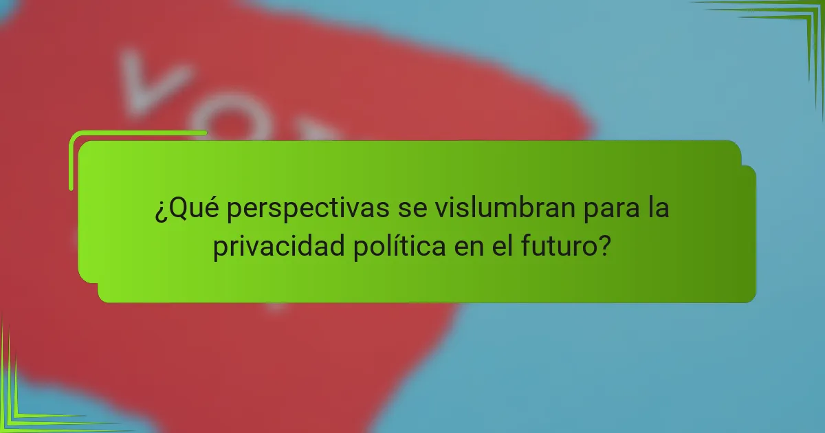 ¿Qué perspectivas se vislumbran para la privacidad política en el futuro?