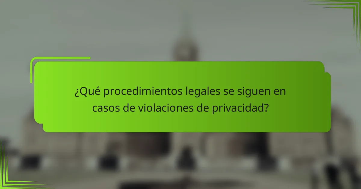 ¿Qué procedimientos legales se siguen en casos de violaciones de privacidad?