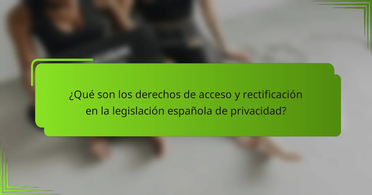 ¿Qué son los derechos de acceso y rectificación en la legislación española de privacidad?