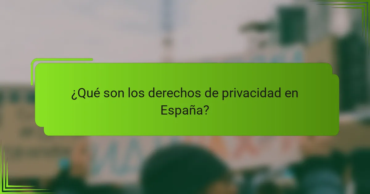 ¿Qué son los derechos de privacidad en España?